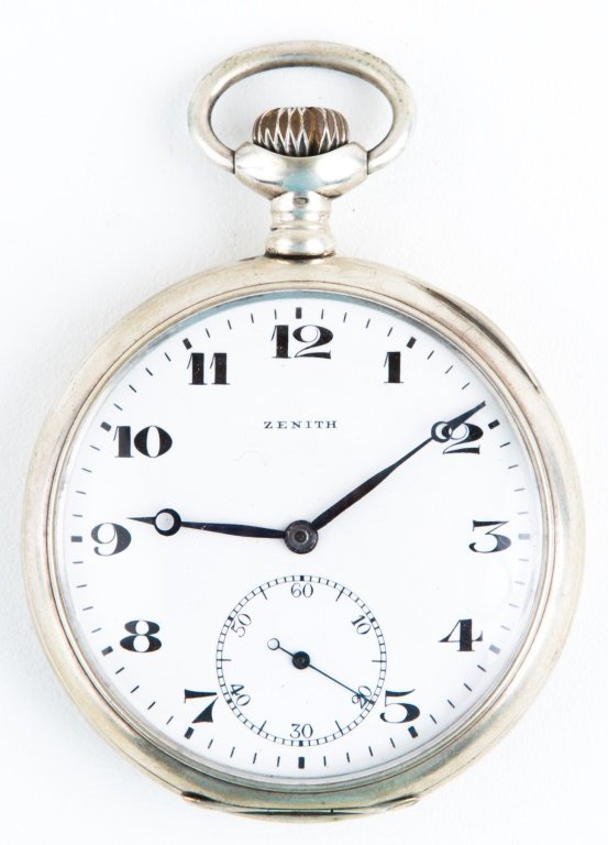 MENS .800 SILVER ZENITH POCKET WATCH (1 of 5)