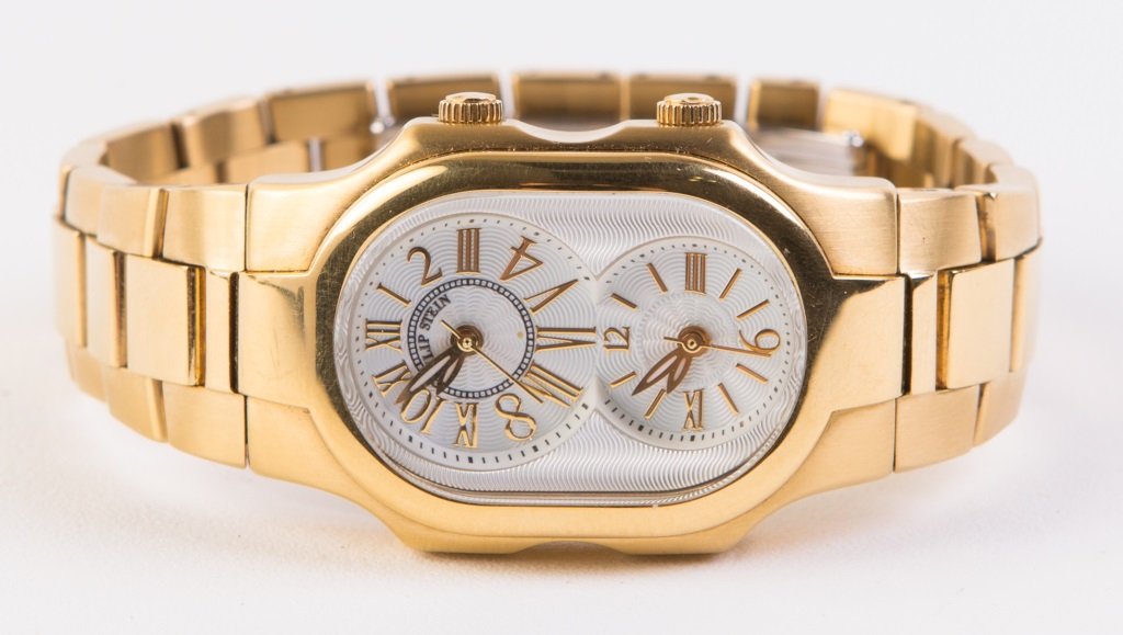 LADIES PHILIP STEIN PRESTIGE DUAL TIME WRIST WATCH (1 of 6)