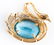 LADIES 14K YELLOW GOLD SWAN BLUE TOPAZ BROOCH - 3