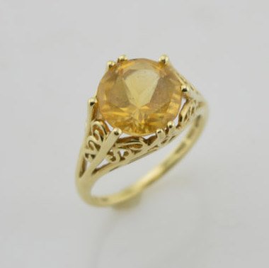 LADIES 14K YELLOW GOLD & CITRINE RING (1 of 3)