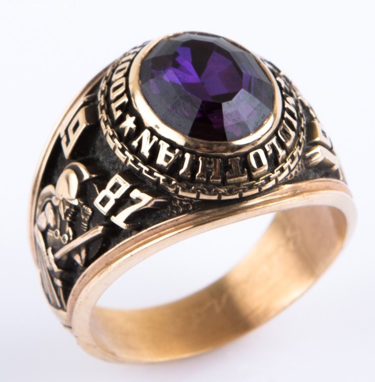 MENS 10K YELLOW GOLD 1987 CLASS RING (1 of 4)