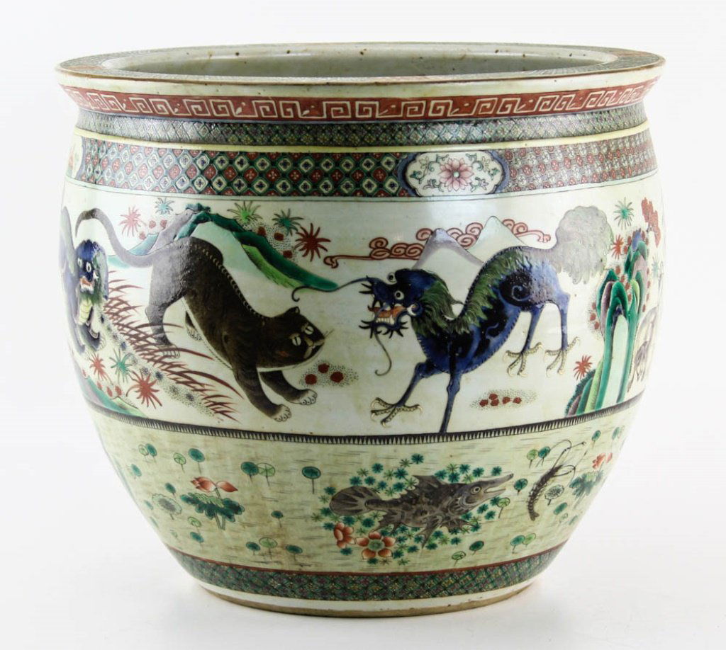 CHINESE PORCELAIN ZOOMORPHIC PLANTER (1 of 6)