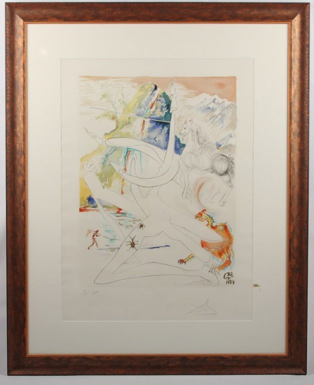 SALVADOR DALI LASER UNICORN SIGNED ENGRAVING (1 of 6)