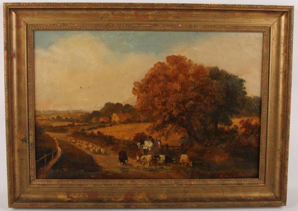 GUSTAVE DE BREANSKI OIL ON CANVAS LANDSCAPE (1 of 4)