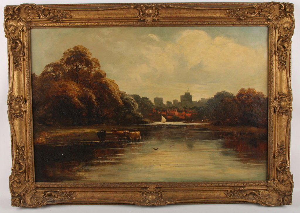 CHARLES E. ROE 1895 OIL ON CANVAS LANDSCAPE (1 of 4)