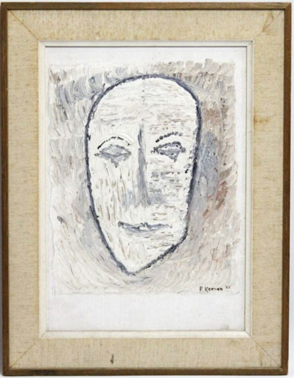 P. KEENAN OIL ON BOARD ABSTRACT PORTRAIT (1 of 4)