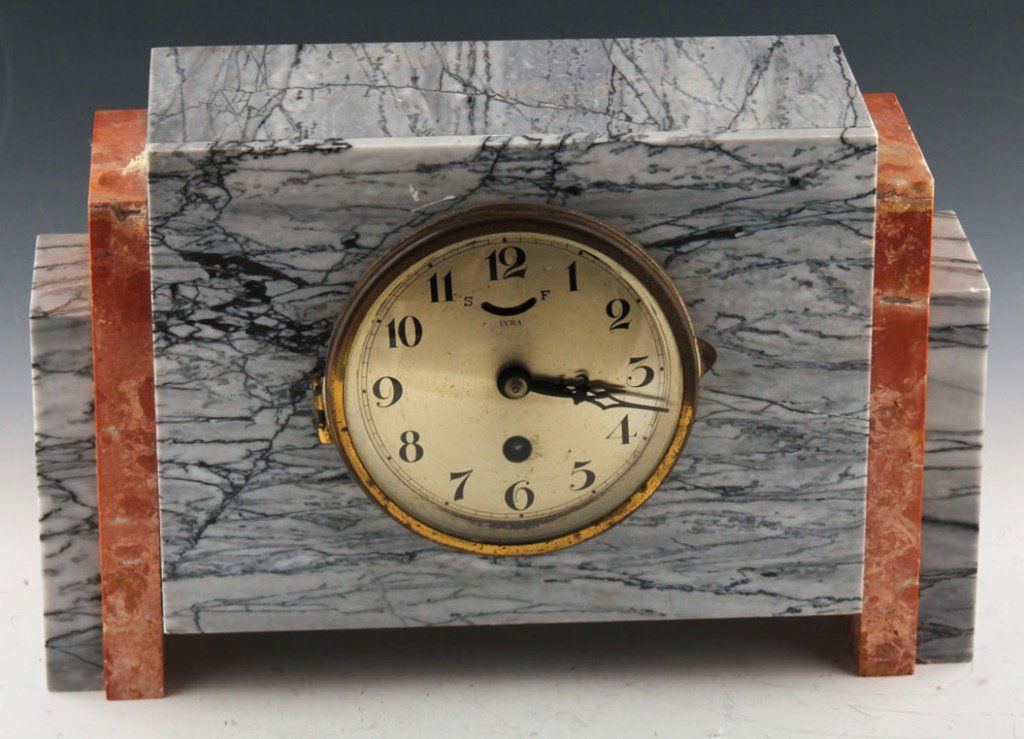 ART DECO MARBLE MANTLE CLOCK (1 of 5)
