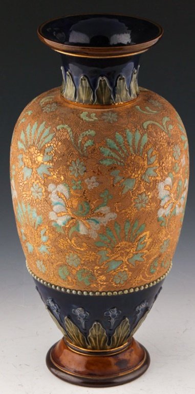 ROYAL DOULTON AESTHETIC MOVEMENT STONEWARE VASE (1 of 5)