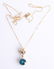 10K YELLOW GOLD BLUE, WHITE TOPAZ PENDANT NECKLACE - 2