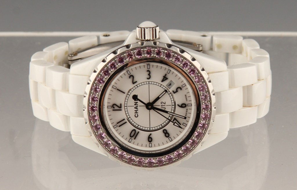 COCO CHANEL PINK SAPPHIRE CERAMIC AUTOMATIC WATCH (1 of 6)