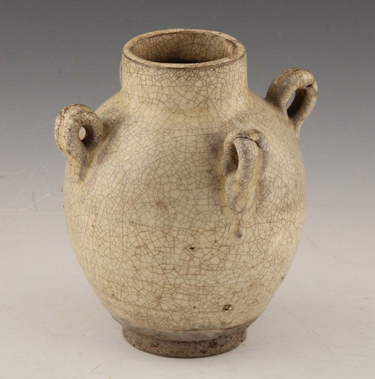 CHINESE STONEWARE CRACKLE GLAZE VASE (1 of 4)