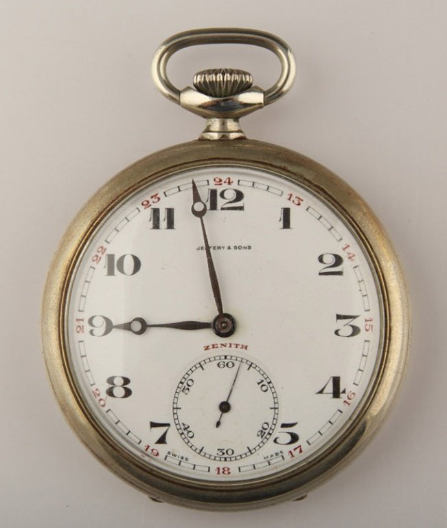 MENS ZENITH SILVER PLATED POCKET WATCH (1 of 6)