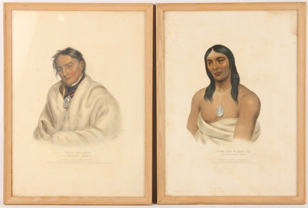 2 MCKENNEY & HALL CHIPPEWA CHEIF WARRIOR LITHOS (1 of 9)