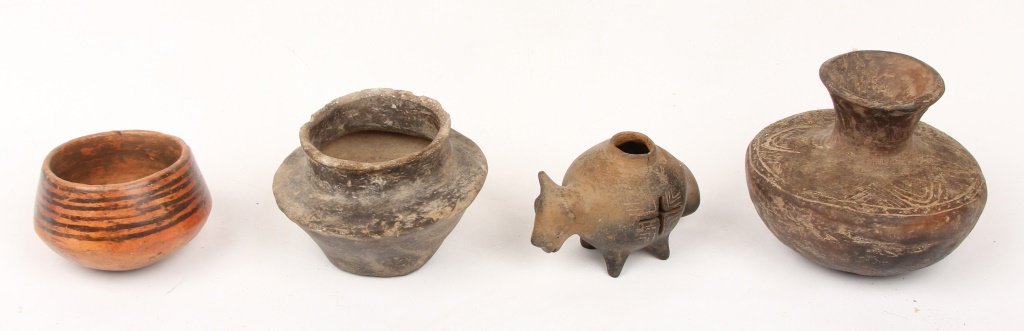 4 MOSTLY PRE-COLUMBIAN POTTERY VASES (1 of 5)