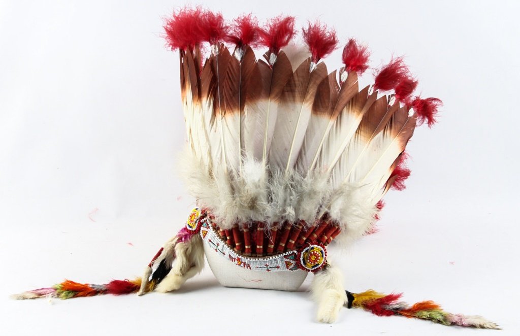 NATIVE AMERICAN BEADED HEADDRESS (1 of 5)