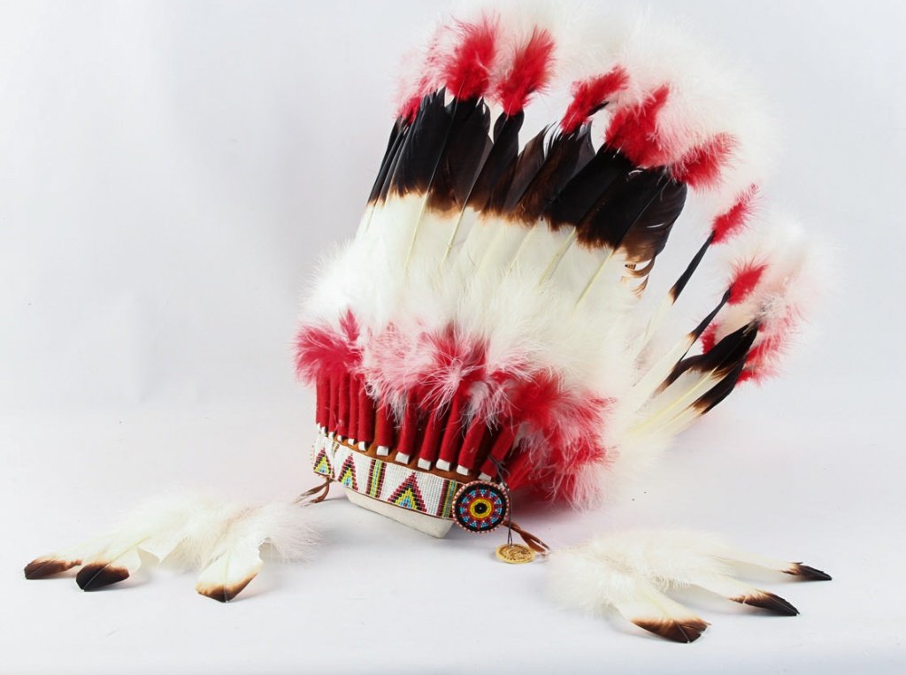 NATIVE AMERICAN BEADED HEADDRESS (1 of 6)