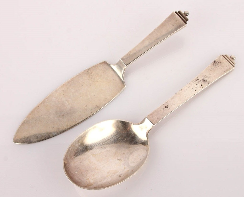 2 GEORG JENSEN STERLING SPOON & SERVING KNIFE (1 of 4)