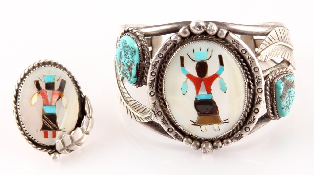 PRESTON MONONGYE HOPI 925 SILVER BRACELET & RING (1 of 7)