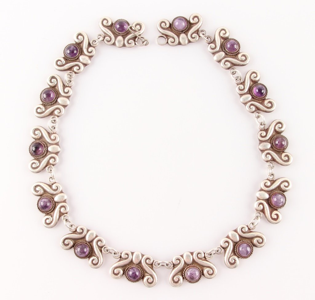 MEXICAN STERLING SILVER & AMETHYST NECKLACE (1 of 4)