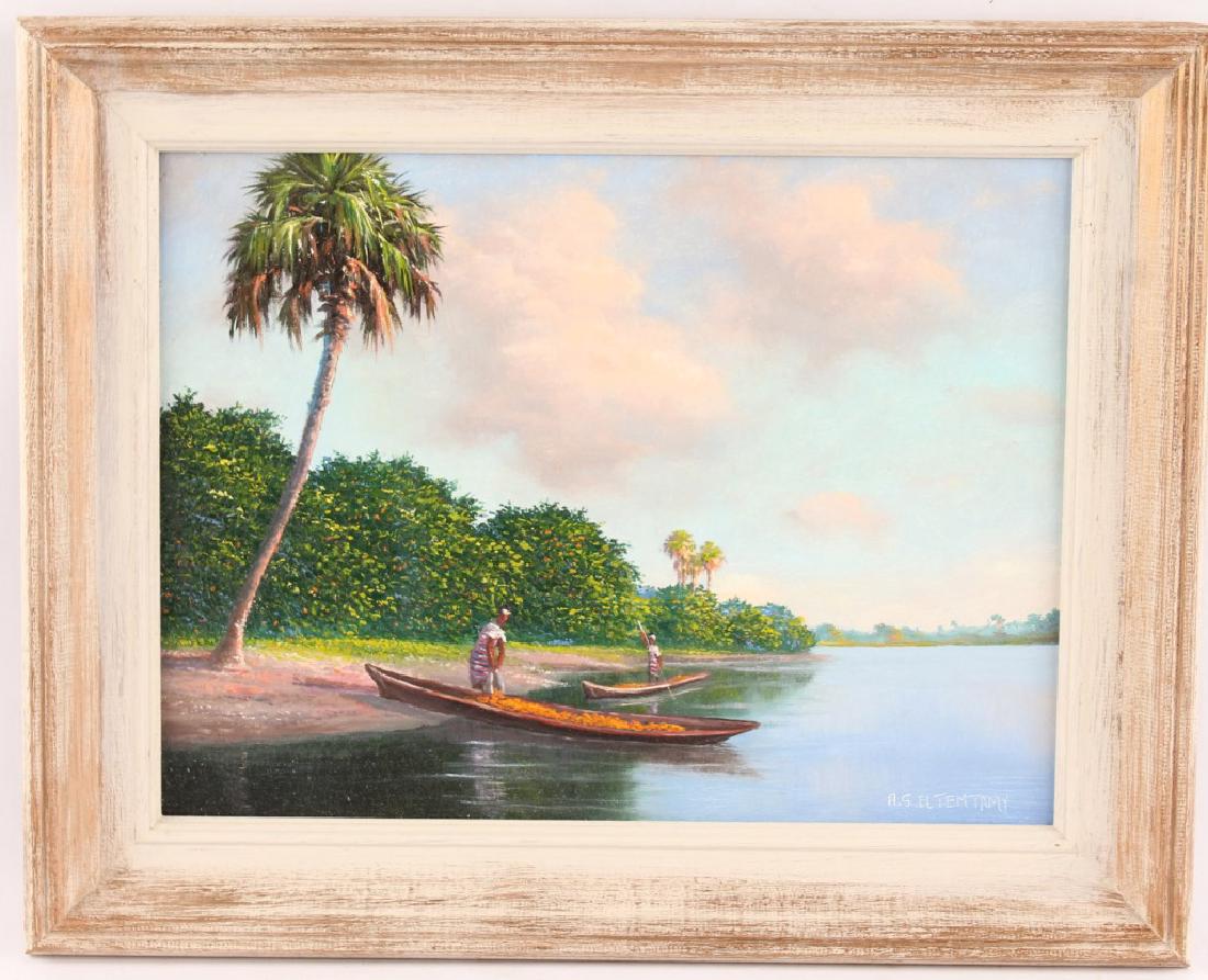 AHMED ELTEMTAMY ORANGE GROVE OIL ON CANVAS BOARD (1 of 3)