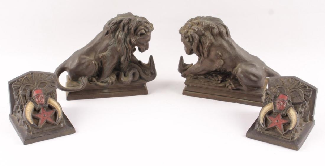 2 PAIRS OF BRONZE BOOKENDS--INCLUDES LV ARONSON (1 of 7)
