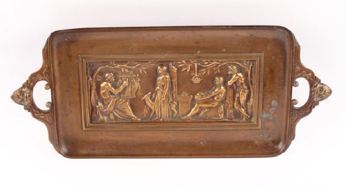 F BARBEDIENNE BRONZE GREEK BAS RELIEF TRAY (1 of 5)