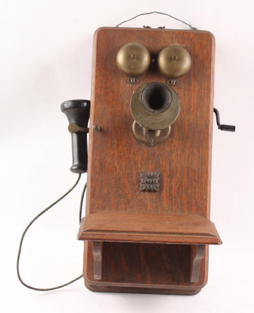 AMERICAN ELECTRIC WOODEN WALL BOX TELEPHONE (1 of 5)