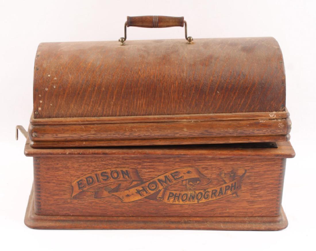EARLY 20TH CENTURY EDISON HOME PHONOGRAPH: EARLY 20TH CENTURY EDISON HOME PHONOGRAPH Early 20th century Edison Home phonograph. Does not include a horn.
