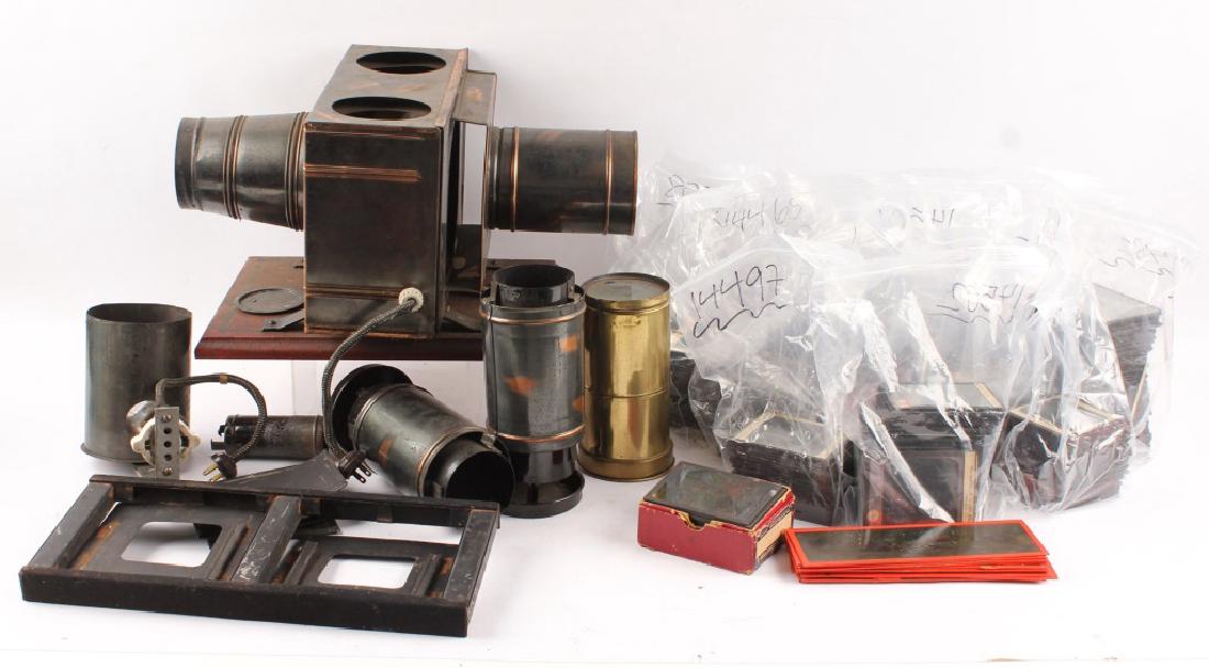 MIRROSCOPE MAGIC LANTERN PROJECTOR & 400+ SLIDES (1 of 4)