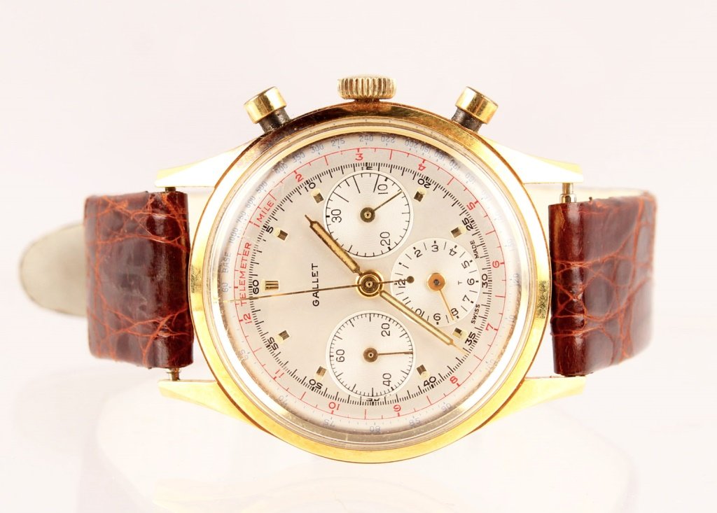GENTLEMENS GALLET TELEMETER CHRONOGRAPH WRISTWATCH (1 of 2)