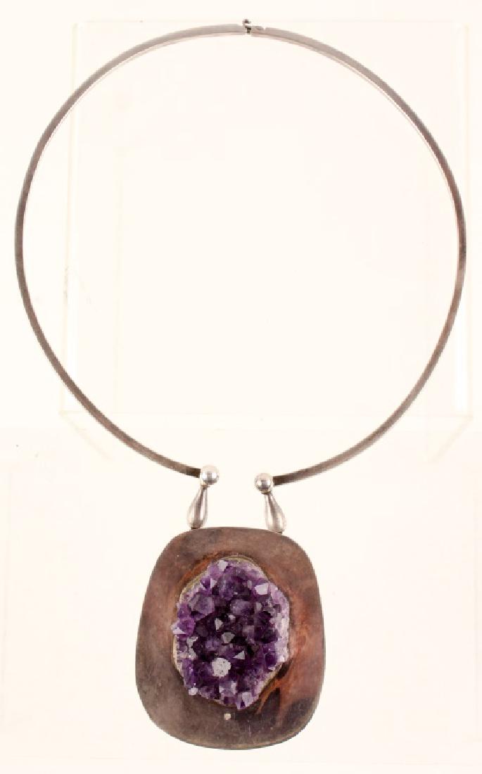 AARON RUBINSTEIN STERLING & AMETHYST NECKLACE (1 of 4)