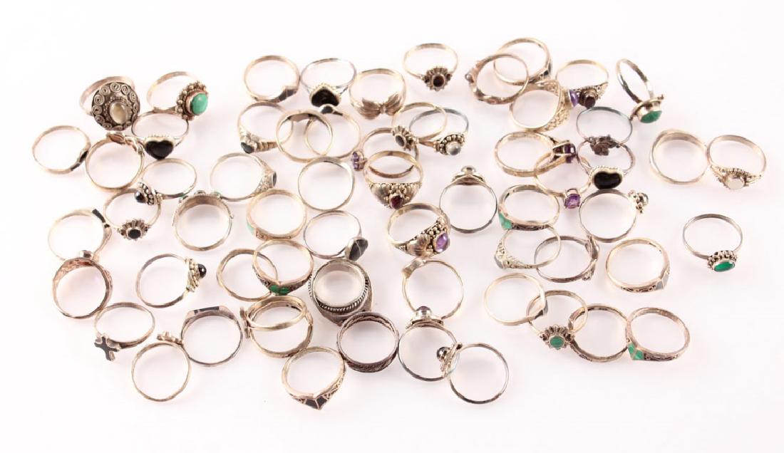 LADIES STERLING SILVER SEMI PRECIOUS RINGS (1 of 9)