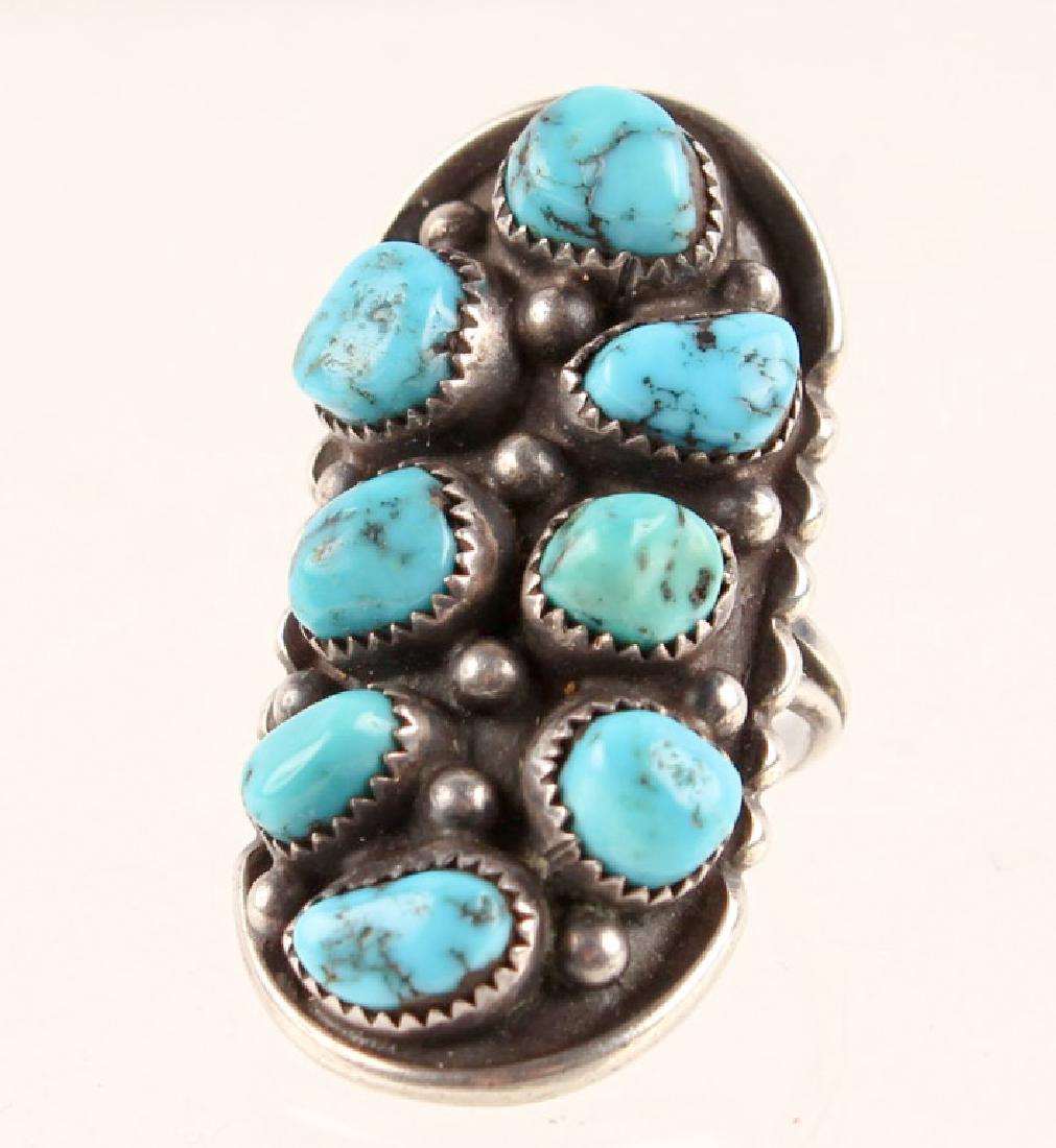 EMMA CARVISO STERLING SILVER TURQUOISE NAVAJO RING (1 of 3)
