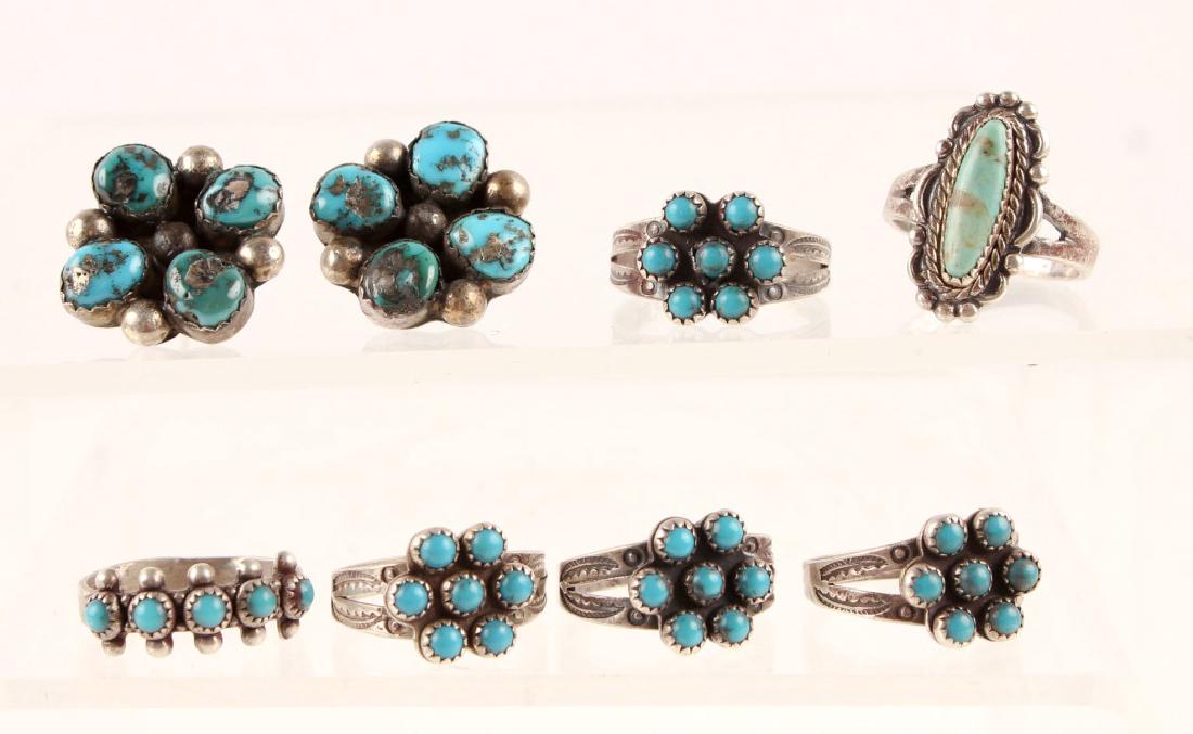 7 FRED HARVEY ERA STERLING SILVER RINGS & EARRINGS (1 of 4)