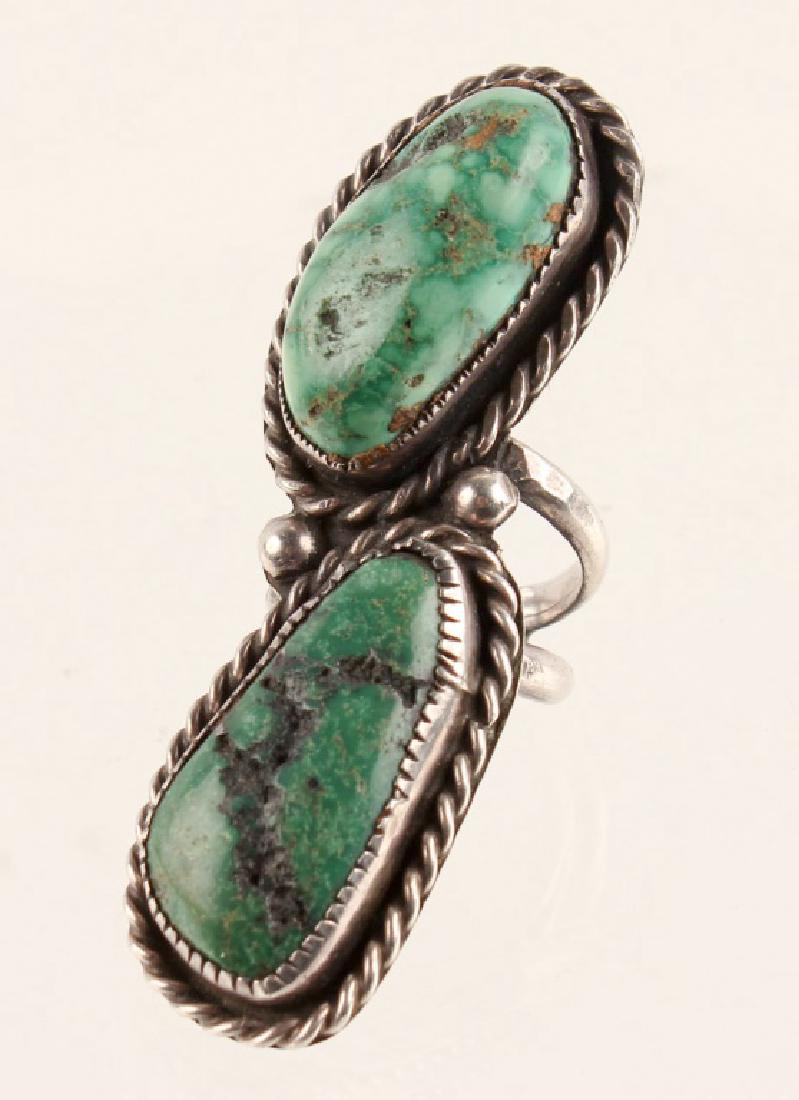 STERLING SILVER GREEN TURQUOISE RING (1 of 3)