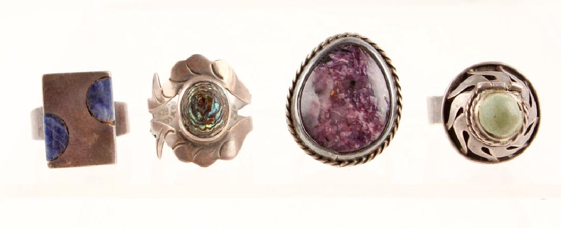 4 SIGNED MEXICAN STERLING SILVER RINGS (1 of 6)