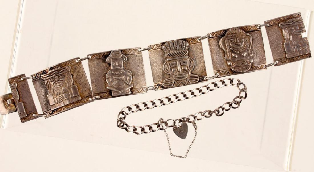 2 SILVER BRACELETS STERLING & .900 (1 of 4)