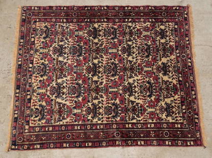 Early Oriental Rug: Early Oriental rug. 4' 10" x 6'.