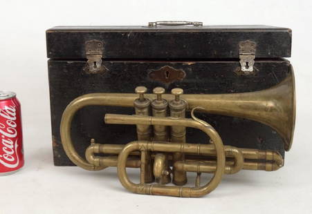 F. Besson Brass Trumpet: F. Besson (Paris France), brass trumpet in original fitted case.