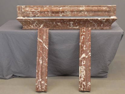 Marble Fireplace Surround: Marble fireplace surround.