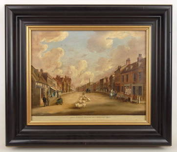 English School "HIGH STREET DAVENTRY...": English School "HIGH STREET DAVENTRY, LOOKING EAST". 14" x 16", frame 22 3/4" x 26 3/4".