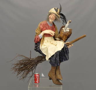 Kay Ritter (American 20th Century), Witch: Kay Ritter (American 20th Century), mixed media sculpture of a Witch. 38" Ht..