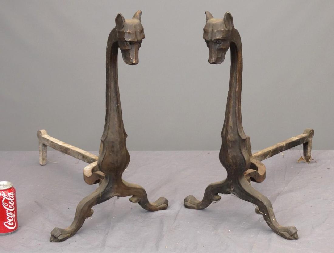 Pair Of Bronze Figural Andirons (1 of 5)