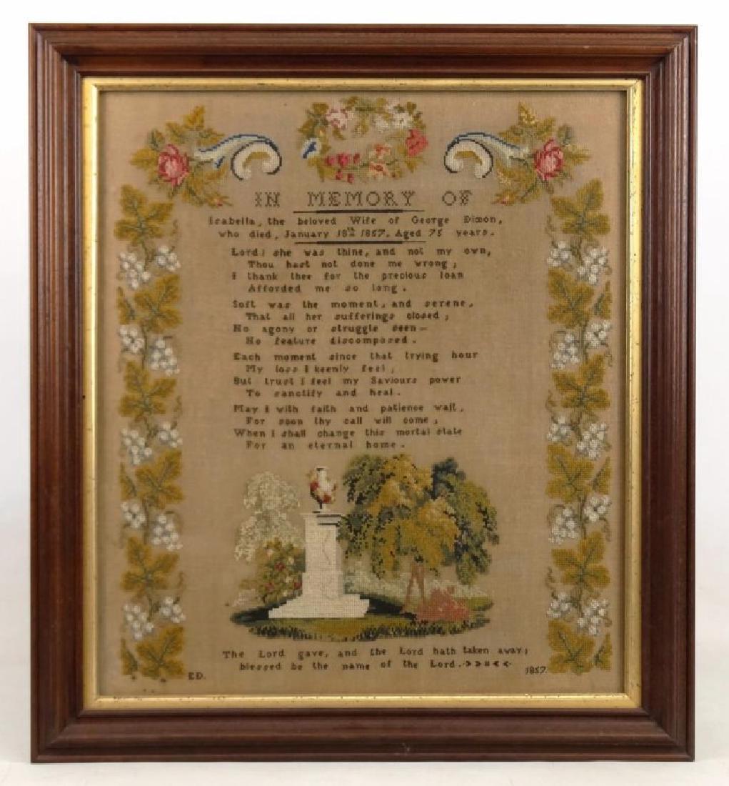 19th c. Memorial Needlework (1 of 5)