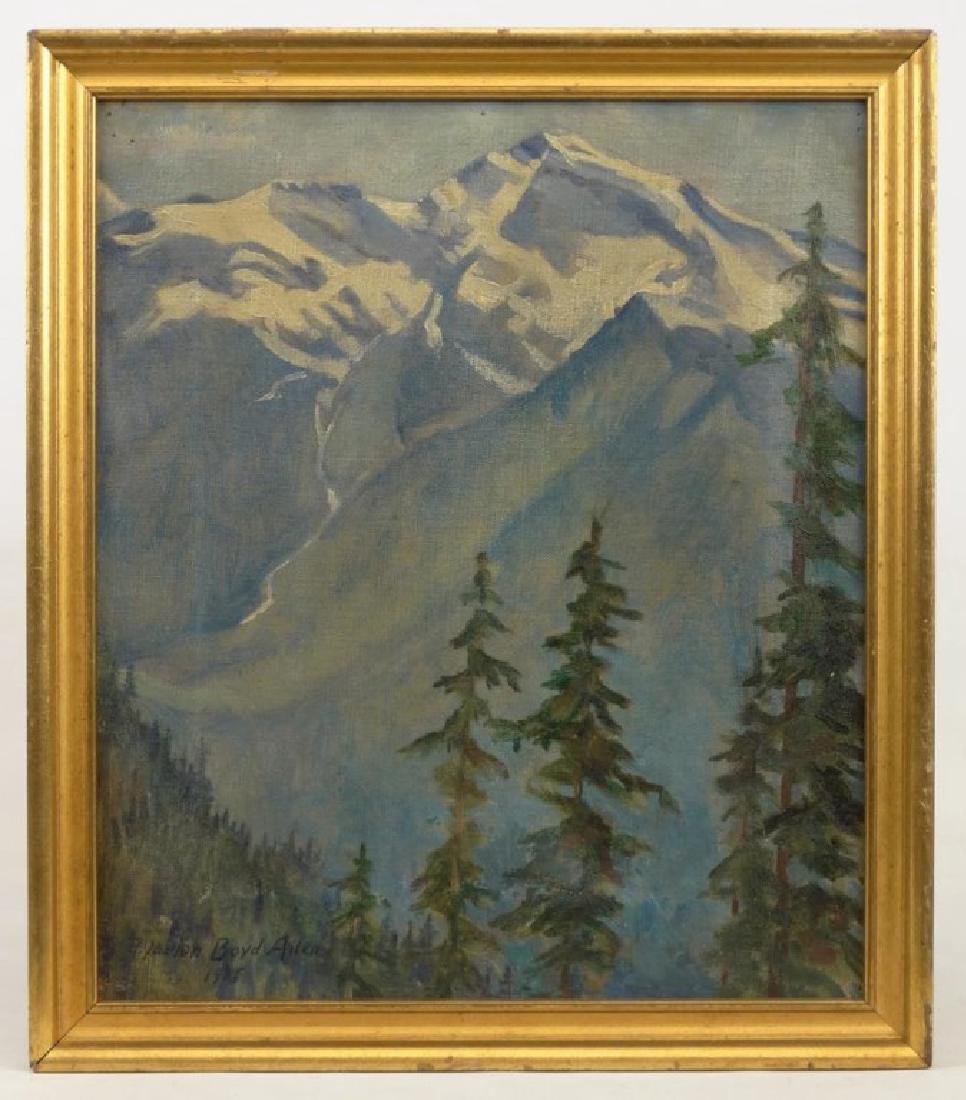 Marion Boyd Ailen (American 20th Century): Marion Boyd Ailen (American 20th Century), landscape, signed LLC "Marion Boyd Ailen 1925". 14" x 12".