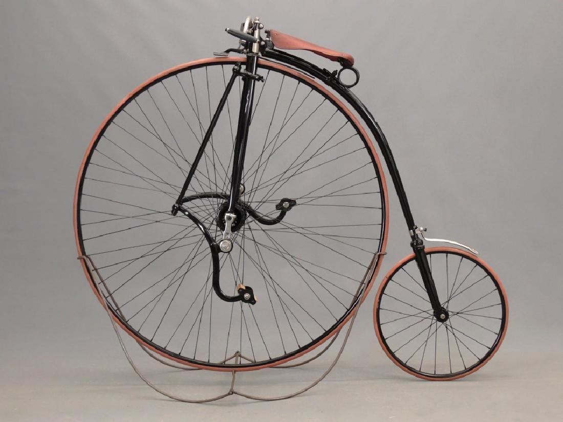 Gormully & Jefferey High Wheel Safety Bicycle: C. 1880's Gormully & Jefferey high wheel safety (ordinary) bicycle. Restored by Tom Greene. Scarce example. 47" wheel. Nice restored condition. Provenance: James Carpenter Collection Part II.