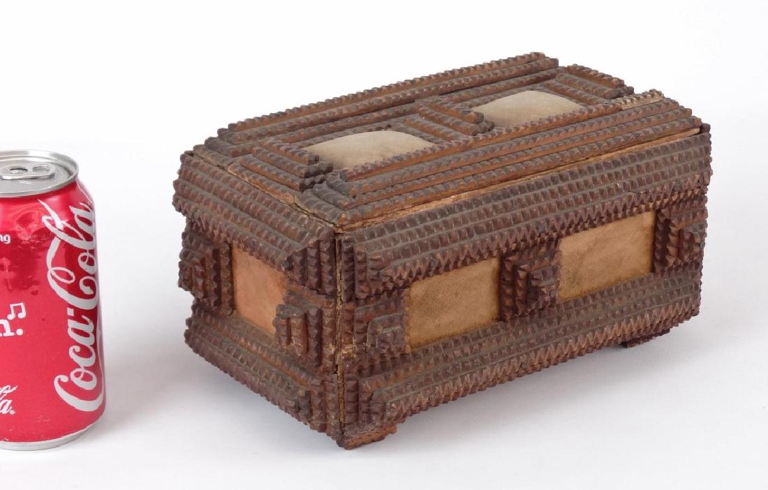 Tramp Art Box: 19th c. tramp art box. 9 1/2" x 6" x 5" Ht..