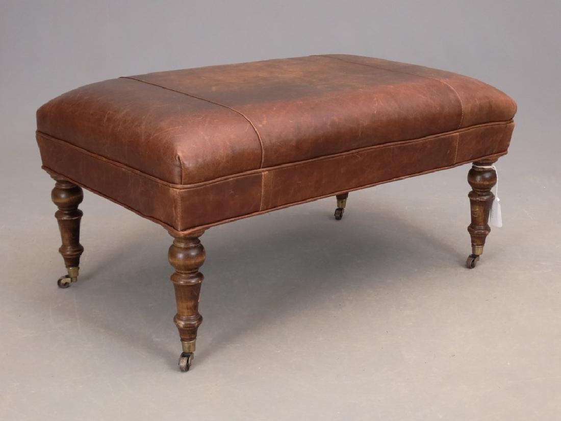 Mitchell Gold Window Seat: Mitchell Gold labeled window seat on casters. 35" x 16" x 21 1/2".