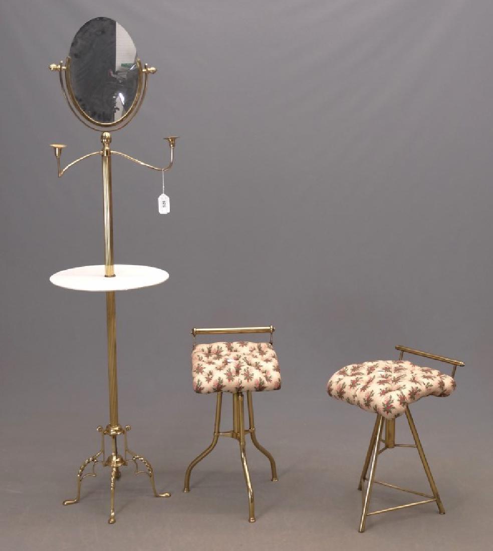 Brass Stools & Vanity Mirror (1 of 3)