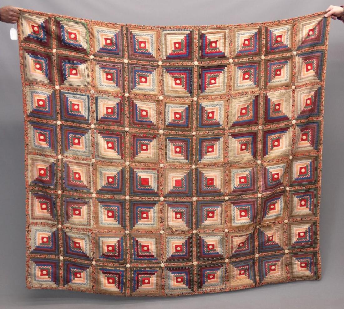 19th c. Log Cabin Quilt (1 of 3)